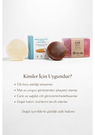 Cilt Canlandırıcı Ve Aydınlık Görünüm Sağlayan 3 Lü Doğal Sabun Bakım Seti Gül