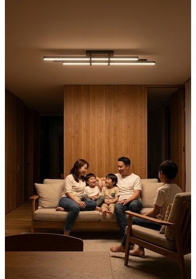 Cosmo 2 Bronz Lineer Led Sarkıt Avize Kumandalı Dim Edilebilir Aşağı Işık Sarı Işık