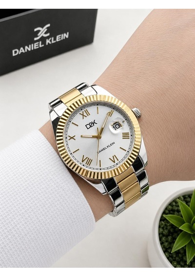 Daniel Klein Damat Ve Takım Elbiseye Özel 2 Yıl Garantili Çelik Kordon Erkek Kol Saati Vs.blkt.0996 Gümüş - Sarı