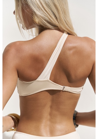 Mai Collection Mai Studios Co. Balisya Tek Omuz Asimetrik Bej Bikini Üstü Bej