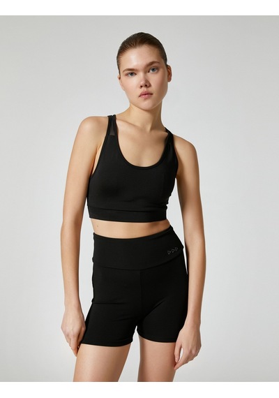 Koton Spor Ekstra Kısa Biker Tayt Yüksek Bel Slim Fit Siyah 4sak40057nk 4SAK40057NK999