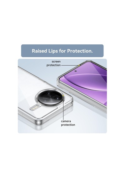 Caseonn Xiaomi Poco F7 Pro Kılıf Kamera Korumalı Darbe Emici Şeffaf Arka Kapak Tam Şeffaf
