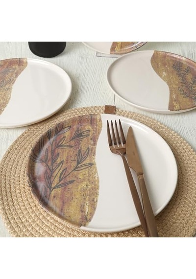Terra Leaf Nordıc Pasta Tabağı 22 Cm 4 Adet / 22969-70 Açık