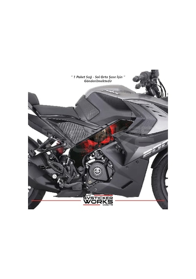 Bajaj Pulsar Rs200 Orta Şase Kaplama Punisher Desen Sticker Diğer
