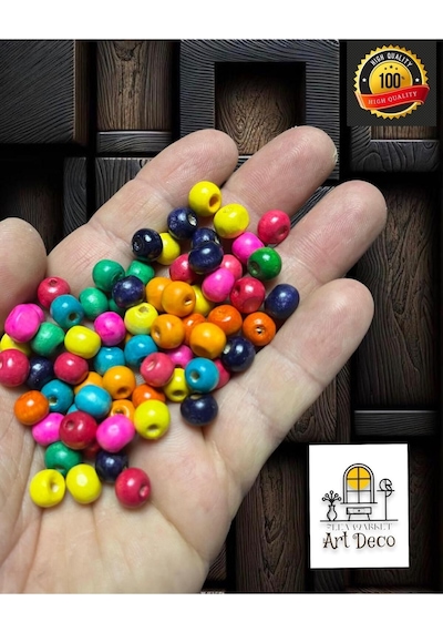 200 Adet 8mm Premium Kalite İthal Ahşap Boncuk
