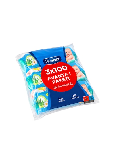 Deep Fresh Islak Mendil 3x100'lü x 4 Adet 1200 Yaprak 4'lü Set