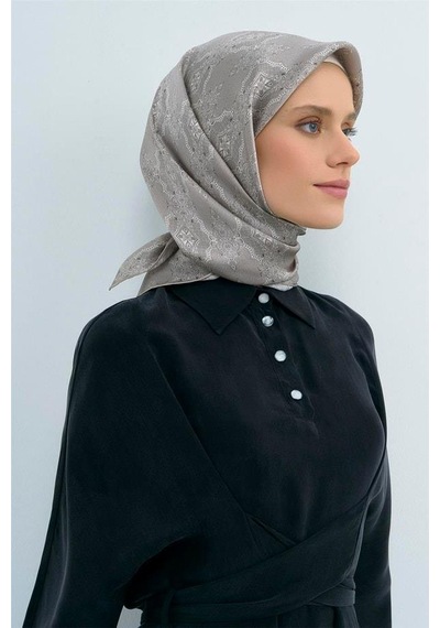 Armine İpek Eşarp 2026 Yaz - 9522-82 Koyu Taş Twill