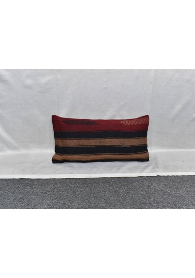 Zehra Abla Halı Yeni El Dokuma Dekoratif Lumbar Kilim Kırlent Yastık Kılıfı 6164