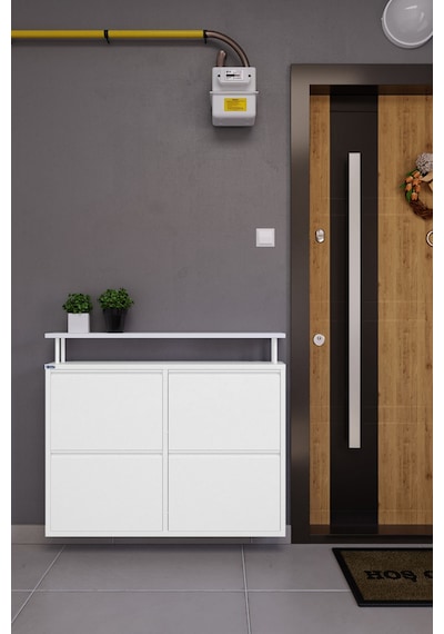 Ceha Tablalı 4'lü Metal Ayakkabılık Kar Beyaz - K.AYK-2.4/B/P 9003 Ceha Tablalı 4'lü Metal Ayakkabılık Kar Beyaz - K.AYK-2.4/B/P 9003