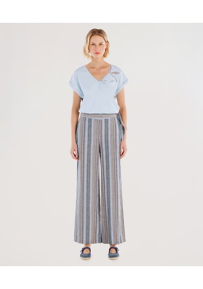 Yargıcı Bağlama Detaylı Pantolon 25ykpn3007x 010 Mavi