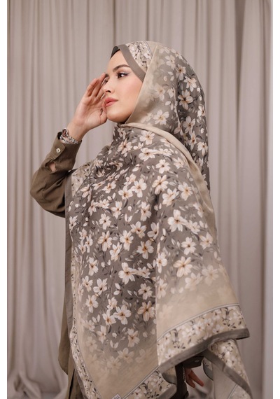 Mimiyum Flora Desen Soft Şal Toprak
