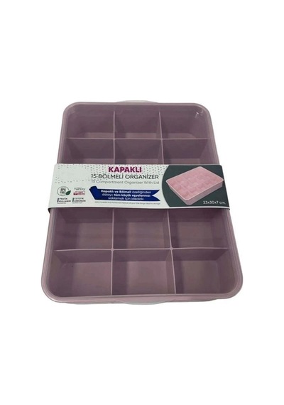 Kapaklı 15 Bölmeli Organizer Çok Renkli