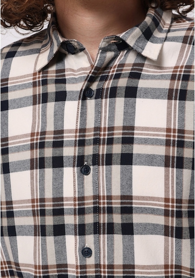 Colin's Colins Regular Fit Shirt Neck Ekoseli Erkek Ekru Uzun Kol Gömlek Cl1076507 Q1.v1 Ecr Ekru