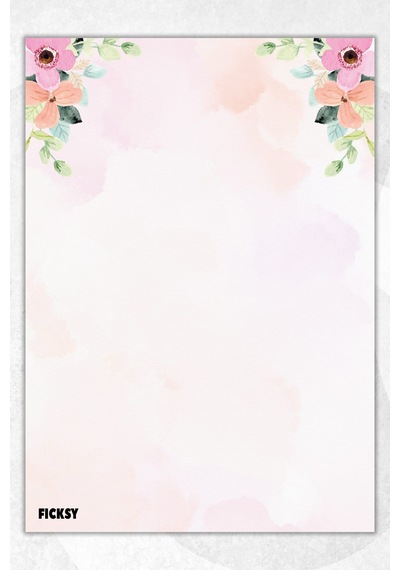 A5 Çiçek Bloknot Çizgisiz Defter - 50 Yaprak - Memopad - Notepad - Not Defteri - Not Kağıdı - 1170 Çok Renkli