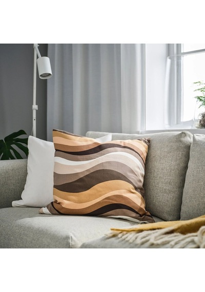 Ikea Myggblomster Yastık Kılıfı 50 X 50 Cm Kahverengi - Bej - Beyaz Çok Renkli