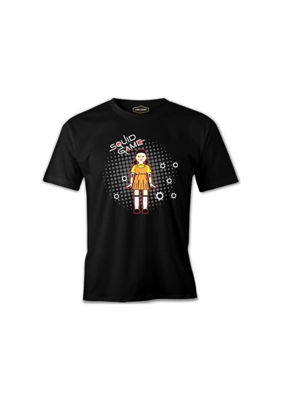 Squid Game - Robot Bebek Mermi Siyah Erkek Tshirt