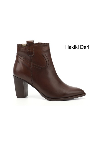 Gönderi(R) Gönderi R Kadın Kahve Antik Fermuarlı Sivri Burun Hakiki Deri Bot Dkzb61339499 Kahve