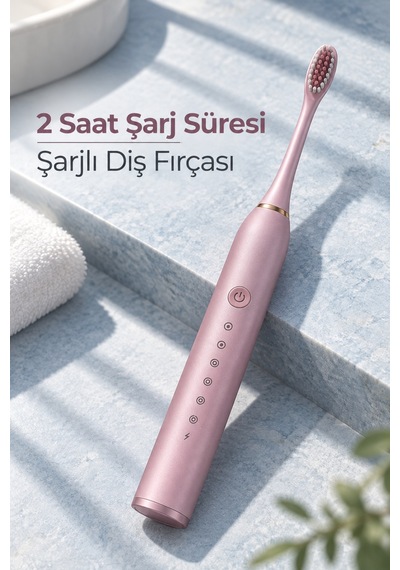 Pembe Elektrikli Diş Fırçası Ipx7 Suya Dayanıklı