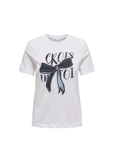 Only Onlemma Lıfe Reg S/s Lady Top Jrs Kadın Bright White T-shirt - 15329752 Beyaz