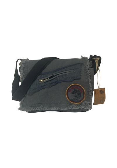 Old Cotton Cargo Vintage Küçük Salaş Unisex Günlük Çapraz Postacı Çantası S Boy 26x20cm Koyu Gri