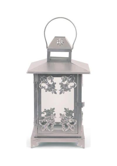 Lexroo Accent Plus Gümüş Yazılı Mum Feneri, Yıkama, 18,4 X 18,4 X 39,4 Cm