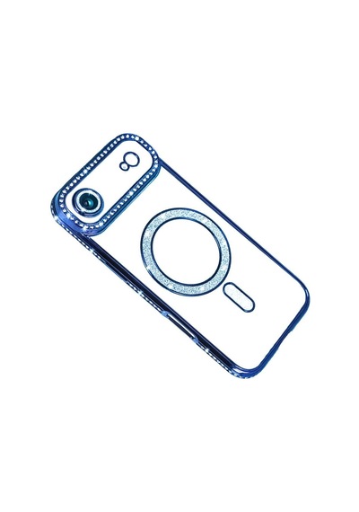 Apple Uyumlu   iPhone 17 Air Joke Simli Magneticsafe Kılıf - Mavi