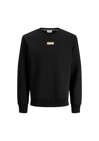 Jack & Jones Erkek Jjpan Bisiklet Yaka Logo Detaylı Sweatshirt 12310759 Siyah