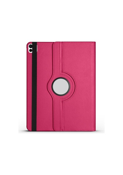 Aksesuarcim Apple iPad Uyumlu Pro 13 2025 M5 İle Uyumlu Kılıfı Suni Deri 2 Farklı Stand Olabilen Darbe Korumalı 360 Dönebilen Tablet Kılıfı Pembe Koyu Sku: Zeusb0fzlcg686 Arka Kapak