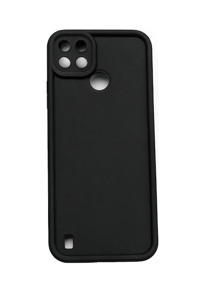 Realme C21y Ve Realme C25y Uyumlu Kamera Çıkıntılı Mat Silikon Telefon Kılıfı Siyah