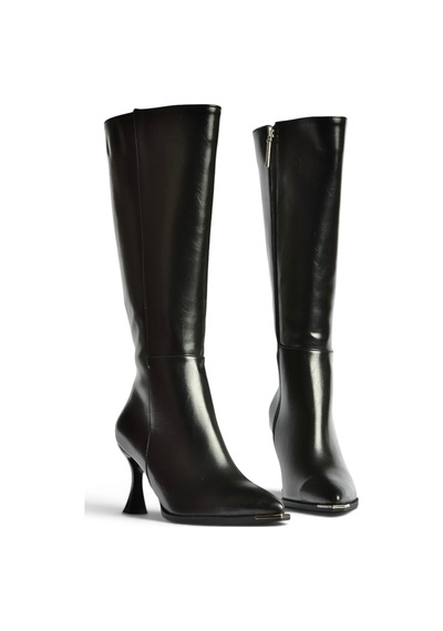 Fox Shoes Z518083809 Siyah Kalın Kadeh Topuklu Kadın Çizme