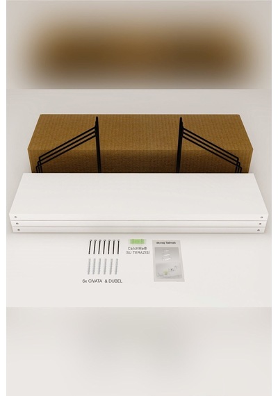Duvar Rafı Kitaplık Mutfak Banyo Yaşam Alanı 3 'lü Set 15 X 40 Cm Beyaz