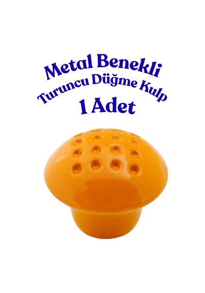 Klc Metal Benekli Yuvarlak Turuncu Düğme Kulp Çocuk Odası, Mutfak Ve Dolap İçin Modern Çekmece Kulbu Benekli Turuncu Benekli Turuncu