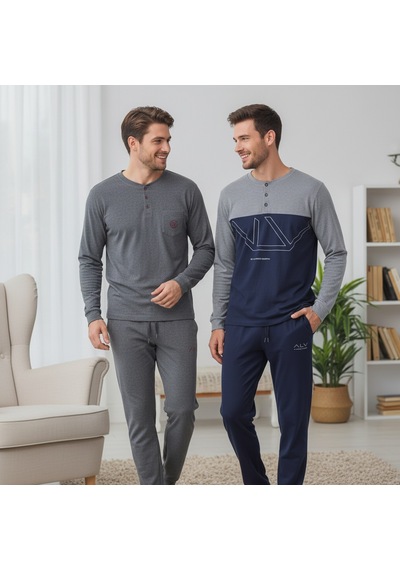 Bonbon Erkek Pamuklu Bohçalık Ve Çeyizlik 2 Adet 2'li Pijama Takımı Bb2478 Çok Renkli