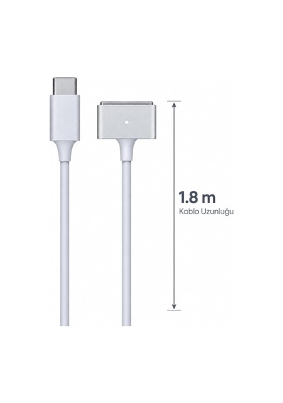 Usb-c To Magsafe 2 İle Uyumlu Şarj Kablo 1.8m Bağlantı Zr169