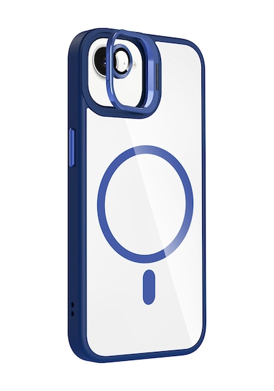 Adige Apple Uyumlu iPhone 16e Kılıf Etro Standlı + Kamera Lens Koruyucu Lacivert