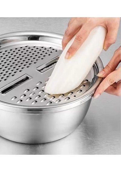 Mybru 430 Paslanmaz Çelik Hazneli Pratik El Rendesi 24 Cm Dilimleyici Çok Renkli