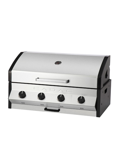 Cadac Meridian 4b Ankastre Gazlı Barbekü - 4 Çelik Brülörlü, Termometreli Kapak, Dış Mekan Kullanımına Uygun Siyah