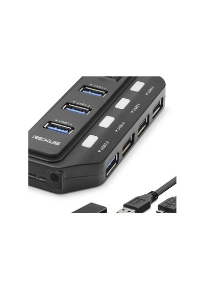 Usb Type-c 3.2 Gen1 Anahtarlı Hub 7 Port 5 Gbps Siyah U332 Evimdeyokyok