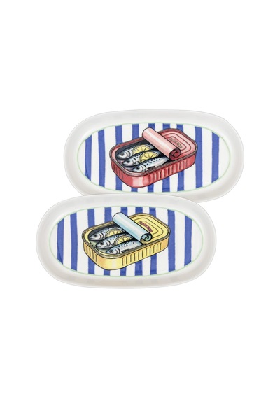 The Mia Palma Oval Servis Tabağı 2li 29 Cm Çok Renkli