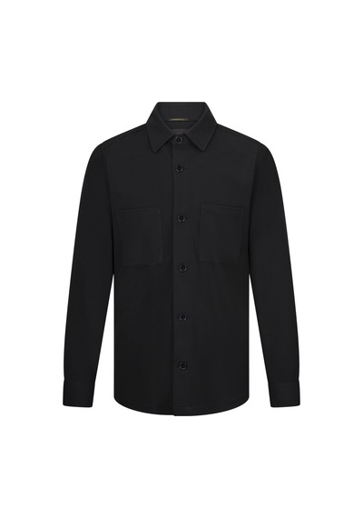 Hatemoğlu Siyah Comfort Fit Bebe Yaka Shacket Uzun Kollu Gömlek Siyah