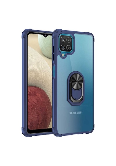 Samsung Uyumlu Galaxy A12 Kilif Standli Yüzüklü Mola Silikon Kapak 482087841