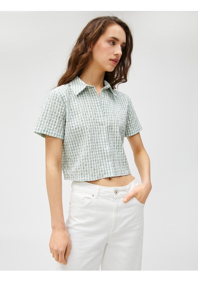 Koton Crop Gömlek Kareli Kısa Kollu Düğmeli Yeşil Ekoseli 3sal60003ıw 3SAL60003IW02P Yeşil Koton Crop Gömlek Kareli Kısa Kollu Düğmeli Yeşil Ekoseli 3sal60003ıw 3SAL60003IW02P Yeşil