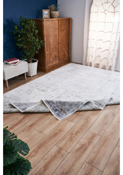 Bespoky Queen Soyut Desenli Salon Halısı Lacivert