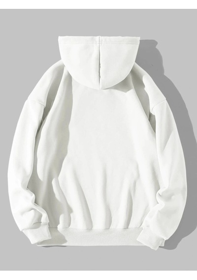 Kadın Beyaz Los Angeles Baskılı Kapüşonlu Sweatshirt Beyaz