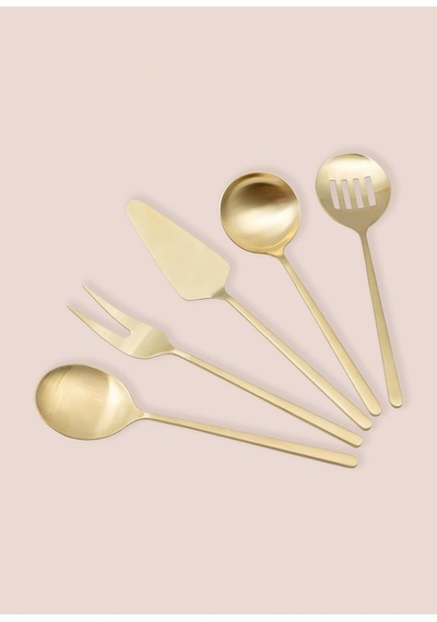 The Mia Giallo Servis Seti Gold 5 Parça - Servis Takımı Bej