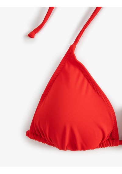 Koton Üçgen Bikini Üstü Boyundan Bağlamalı Kaplı Kırmızı 3sak10145bm