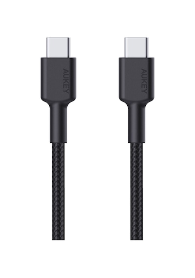 Aukey Cb-cd45-bk Pd Destekli Naylon Örgülü Type-c Şarj Kablosu 0.9 M - Siyah
