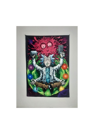 Rick & Morty - Rick Desenli Tasarım Duvar Halısı
