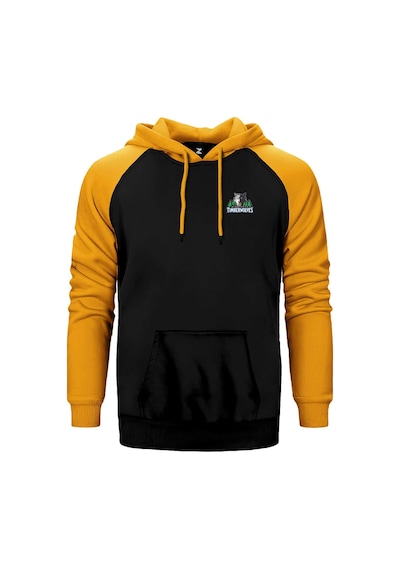 Timberwolves Logo Sarı Renk Reglan Kol Kapşonlu Sweatshirt Sarı
