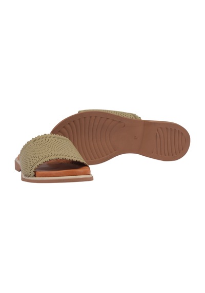 Napa Shoes Kadın Lazer Kesimli Perfore Düz Taban Rahat Terlik Napa-1204 Yeşil